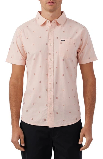 O'neill Quiver Stretch Dobby Button-up Shirt In Pink Dust