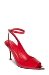 Alexander Mcqueen Punk Pointed Toe Sandal In Red