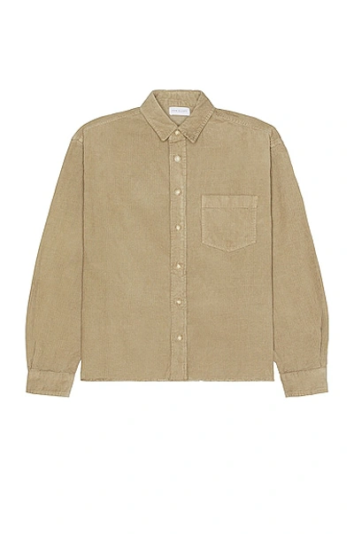 John Elliott Talladega Corduroy-finish Cotton Shirt In Bark