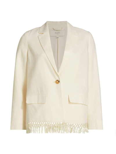 Cami Nyc Women's Chitra Fringe-trim Linen Jacket In Macadamia