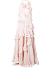 Maison Rabih Kayrouz Ruffle Trimmed Gown In Pink