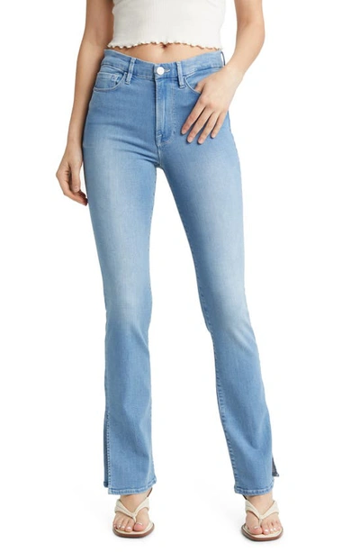 Frame Le High Waist Slit Hem Mini Bootcut Jeans In Danbury