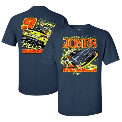Jr Motorsports Official Team Apparel Navy Brandon Jones Car T-shirt