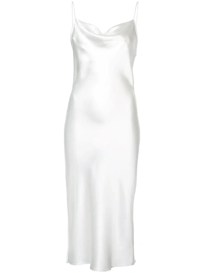 Fleur Du Mal Cowl Neck Slip Dress In White