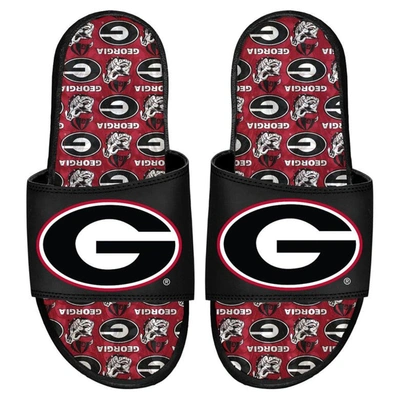 Islide Georgia Bulldogs Team Pattern Gel Slide Sandals In Black