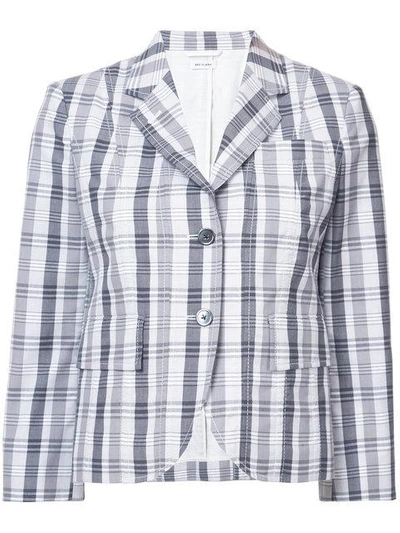 Thom Browne Checked Jacket In Grey