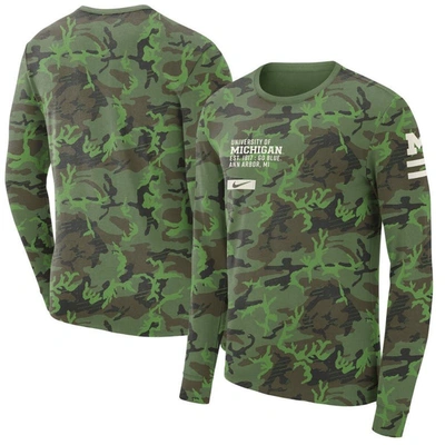 Jordan Brand Nike Camo Michigan Wolverines Military Long Sleeve T-shirt