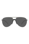 Prada Linea Rossa 59mm Mirrored Pilot Sunglasses In Gunmetal
