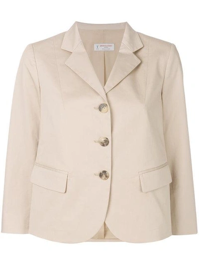 Alberto Biani Single Breasted Blazer In Neutrals