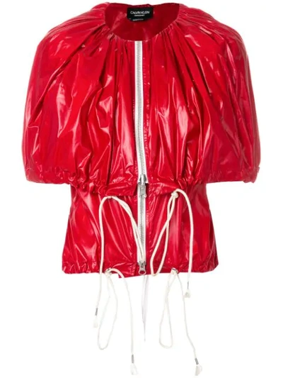 Calvin Klein 205w39nyc Zip-up Cape Jacket In Red