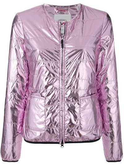 Rossignol Collarless Laminated Jacket In Pink