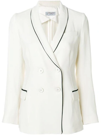 Alberto Biani Double Breasted Fitted Jacket In Neutrals