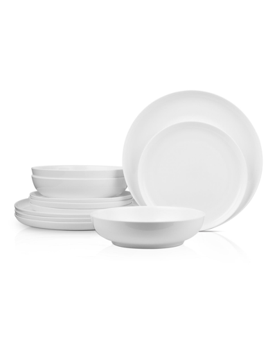 Stone Lain Gabrielle 12 Piece Dinnerware Set, Service For 4 In White And Gold