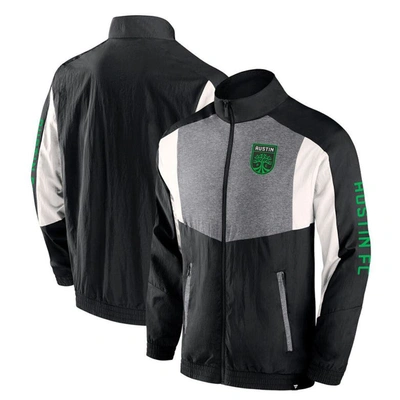 Fanatics Branded Green Austin Fc Net Goal Raglan Full-zip Track Jacket In Black
