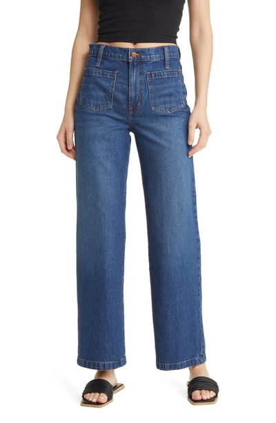Madewell The Perfect Vintage Patch Pocket High Waist Wide Leg Jeans In Caronia Wash