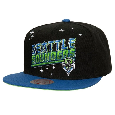 Mitchell & Ness Men's  Black Seattle Sounders Fc Anime Snapback Hat