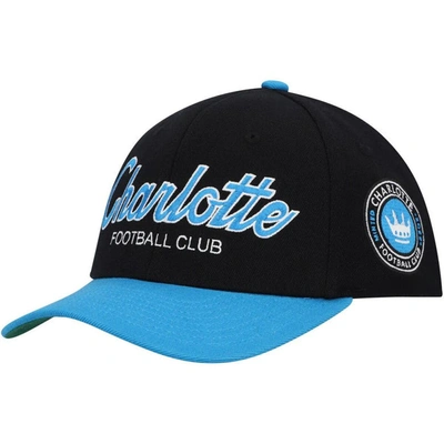 Mitchell & Ness Men's  Black Charlotte Fc Team Script 2.0 Stretch Snapback Hat