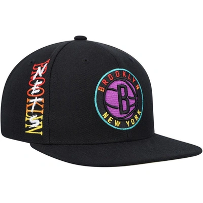 Mitchell & Ness Men's  Black Brooklyn Nets Soul High-grade Fade Undervisor Snapback Hat