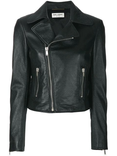 Saint Laurent Zipped Biker Jacket - Black