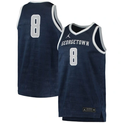 Jordan Brand #8 Navy Georgetown Hoyas Team Replica Basketball Jersey