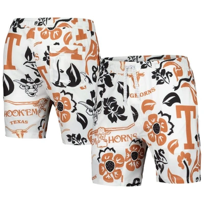 Wes & Willy White Texas Longhorns Vault Tech Swimming Trunks