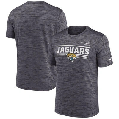 Nike Anthracite Jacksonville Jaguars Yardline Velocity Performance T-shirt In Black