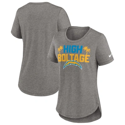 Nike Heather Charcoal Los Angeles Chargers Local Fashion Tri-blend T-shirt