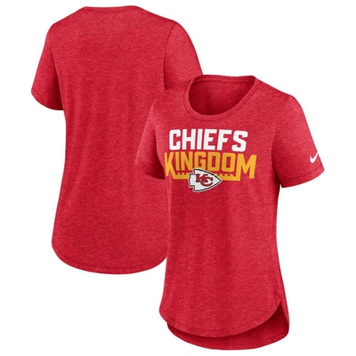 Nike Heather Red Kansas City Chiefs Local Fashion Tri-blend T-shirt In Heather Red