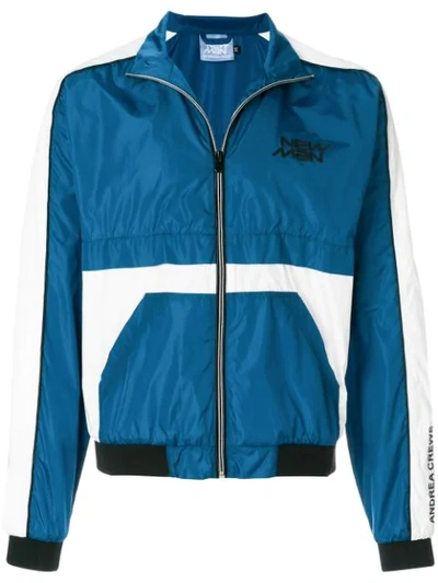 Andrea Crews Colour-block Zipped Jacket In Blue