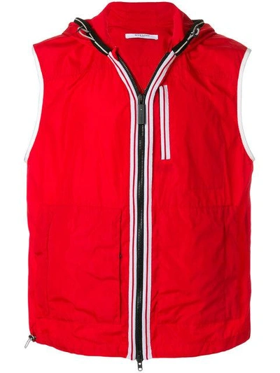 Givenchy Hooded Gilet In Red