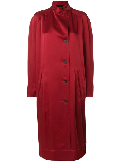 Haider Ackermann Single Breasted Raglan Sleeve Coat In Red