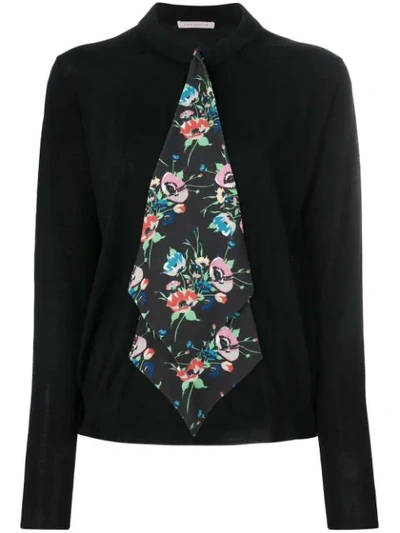 Christopher Kane Archive Floral Tie Cardigan In Black