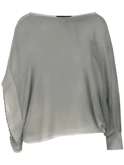 Lost & Found Single Sleeve Knit Top In Grey
