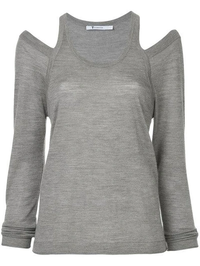 Alexander Wang T Cut Out Detail Knitted Top In Grey