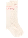 Gucci Logo Embroidered Socks - Neutrals In Nude & Neutrals