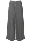 Aspesi Wide-leg Cropped Trousers In Grey