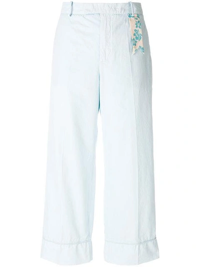 The Gigi Cropped Trousers  In Blue
