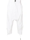 Army Of Me Cropped Drop Crotch Trousers - White
