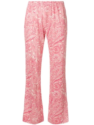 Le Tricot Perugia Paisley-print Flared Trousers In Red