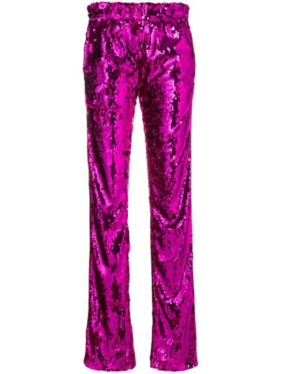 Faith Connexion High-waisted Sequin Trousers In Pink