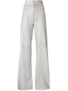 Vanderwilt High Rise Leather Trousers In Grey