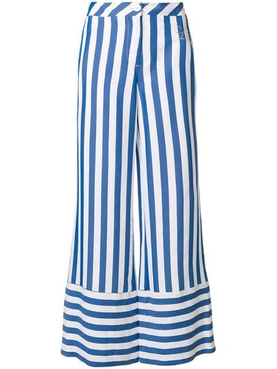 Love Moschino Striped Palazzo Pants In Blue