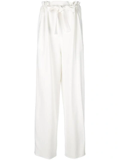 Maison Rabih Kayrouz Belted Wide-leg Trousers In White