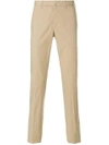 Incotex Creased Straight Leg Trousers In Brown