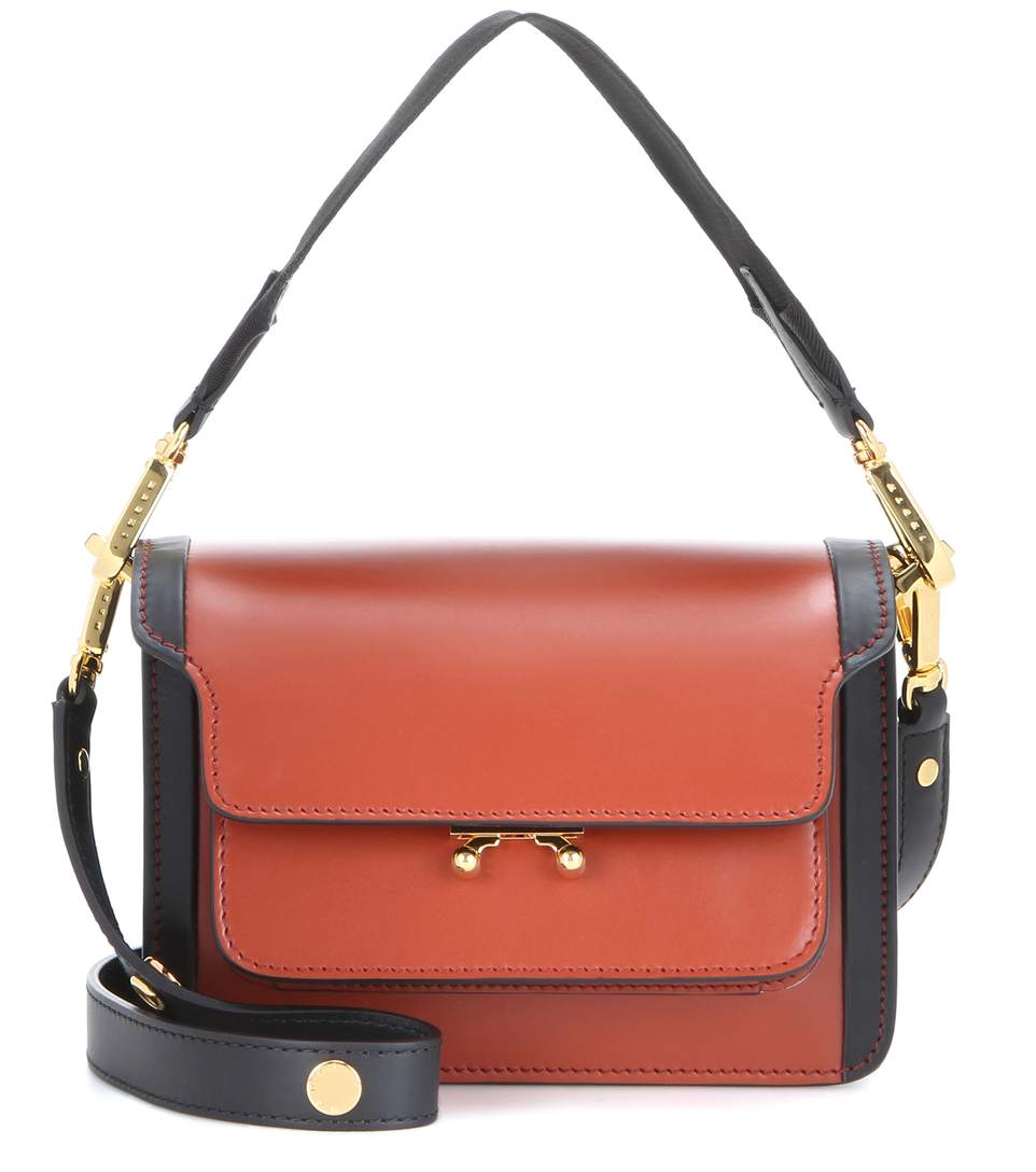 Marni Mini Trunk Leather Handbag In Clay+llack | ModeSens