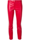 Theory Classic Skynny Red Leather Pants