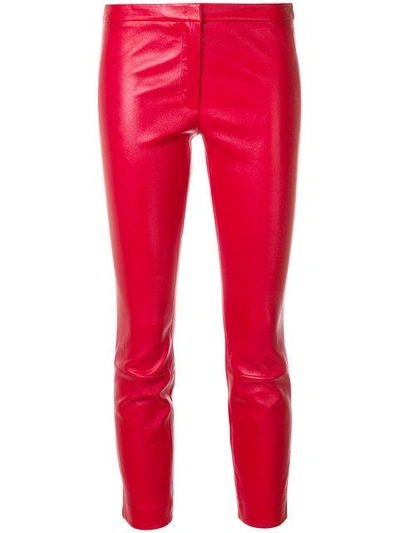 Theory Classic Skynny Red Leather Pants