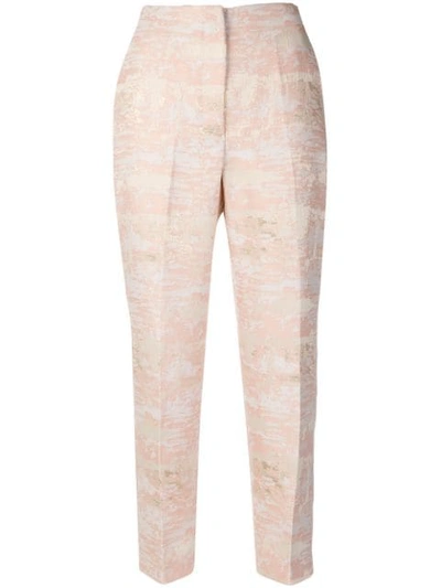 Blugirl Embroidered Fitted Trousers In Pink