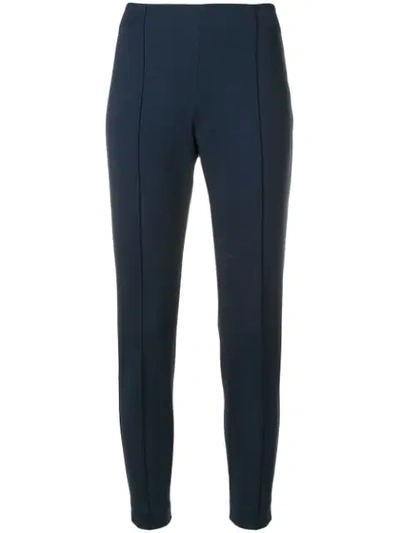 Le Tricot Perugia Cropped Slim-fit Trousers In Blue