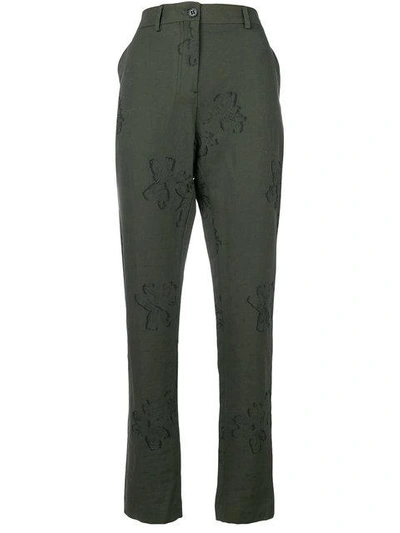 Damir Doma Embroidered Slim-fit Trousers - Green